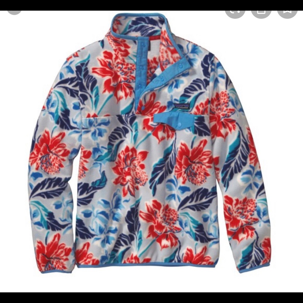 EUC Manoa Floral Patagonia Snap Fleece